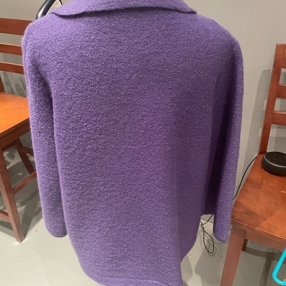 Ladies Christopher and Banks 3/4 sleeve jacket purple - Picture 3 of 6